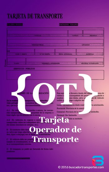 Requisitos tarjeta de operador de transporte